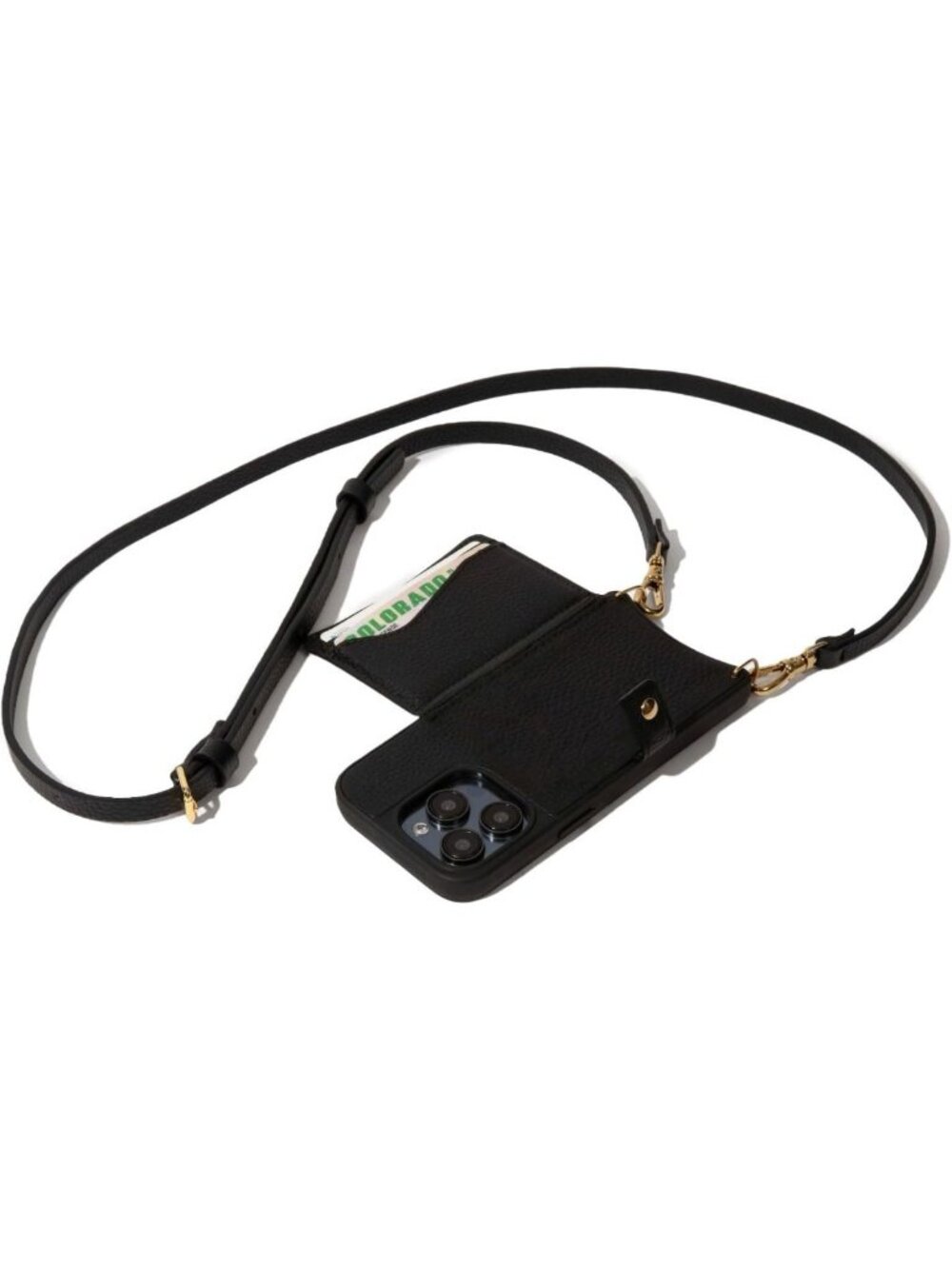 Stylish Leather Crossbody Case for iPhone 15 Pro Max - MagSafe Compatible, Black